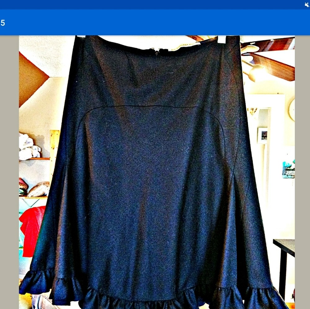 Balenciaga Navy Wool Skirt